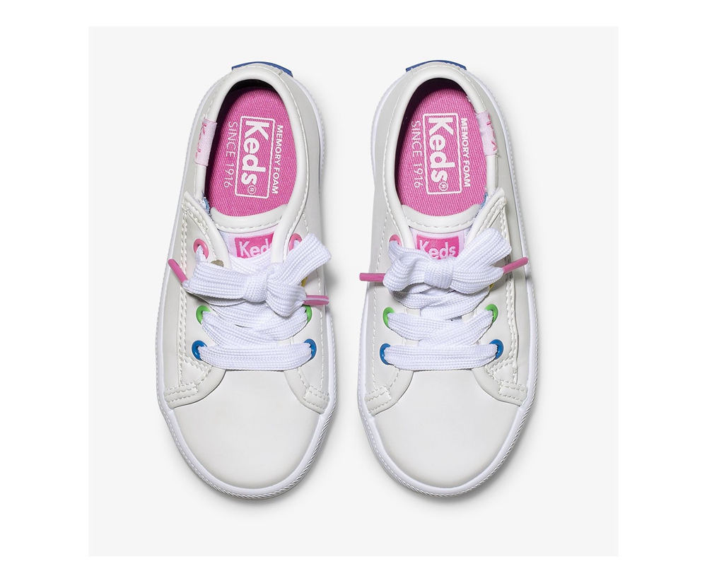 Tenis Keds Niña Blancos - Kickstart Multi-Color Eyelets Jr. - 2095-AFPVG